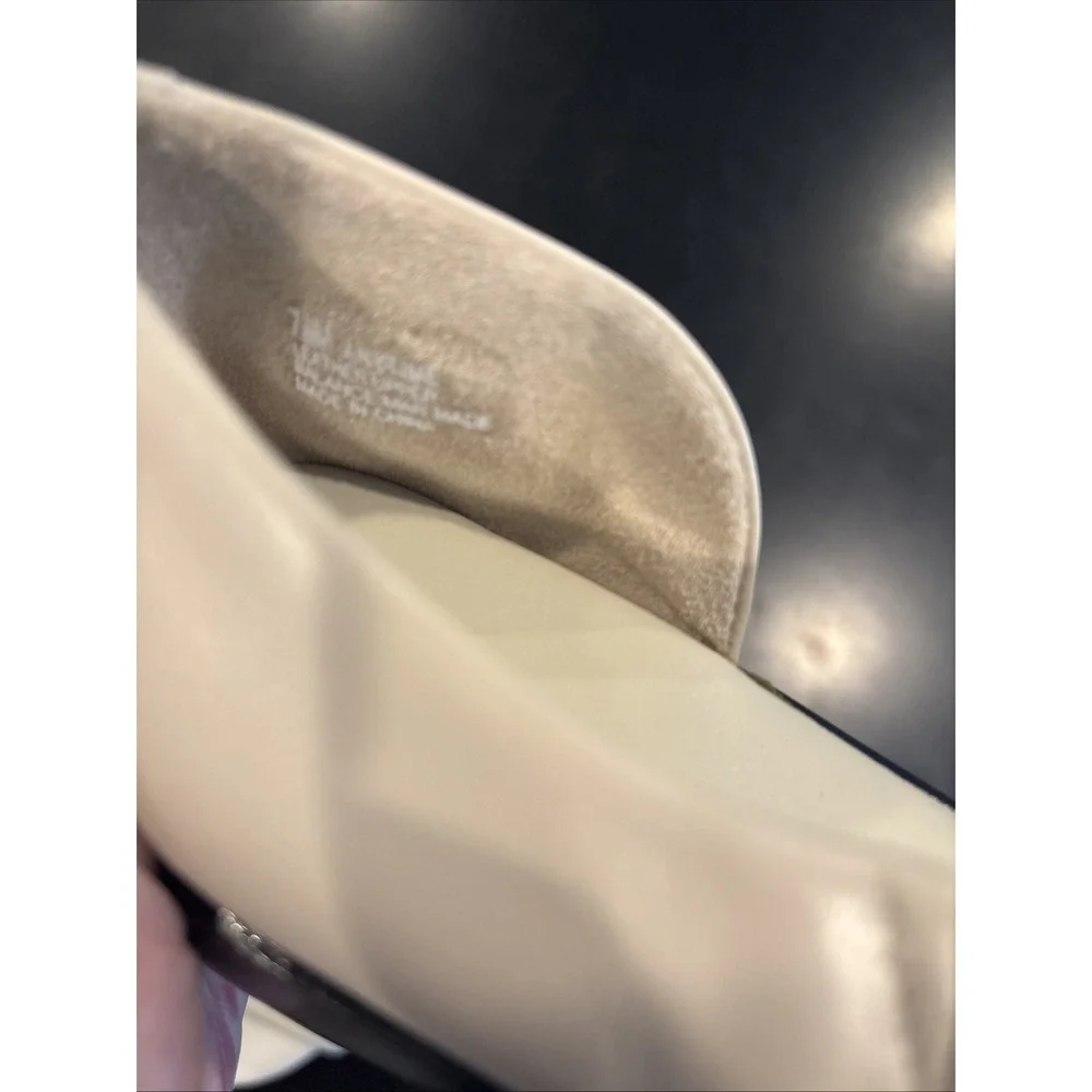 Hush Puppies Anytime Women's Leather Comfort Sandals Bone Open Toe Slip On 7.5